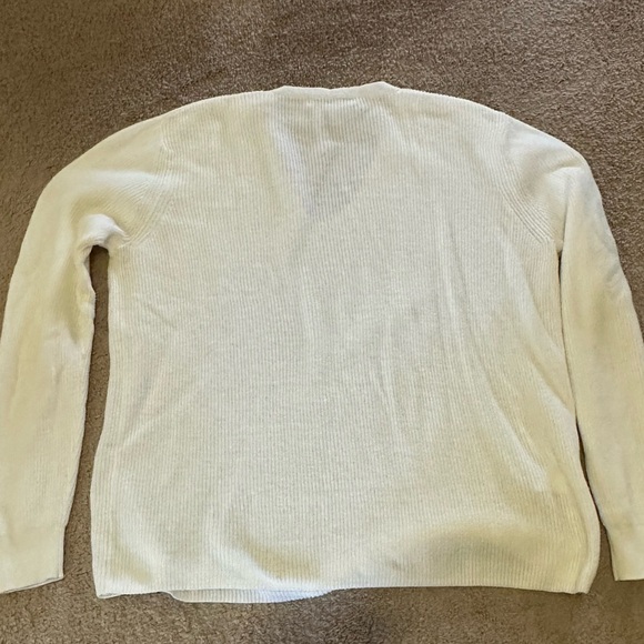 Mango V-neck Knit Sweater in ecru size small - Picture 7 of 7